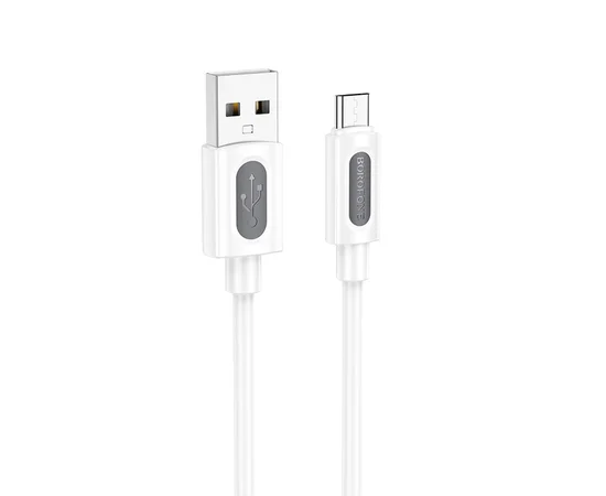 Дата кабель Borofone BX114 Structure USB to MicroUSB 2.4A (1m) White