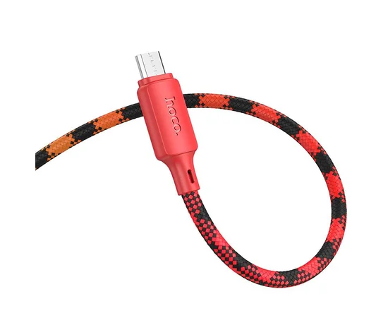 Дата кабель Hoco X116 Meridian USB to MicroUSB 2.4A (1m) Gradient Red Mix