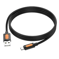 Дата кабель Borofone BX114 Structure USB to MicroUSB 2.4A (1m) Black