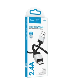 Дата кабель Hoco X110 Honorific USB to MicroUSB 2.4A (1m) Black