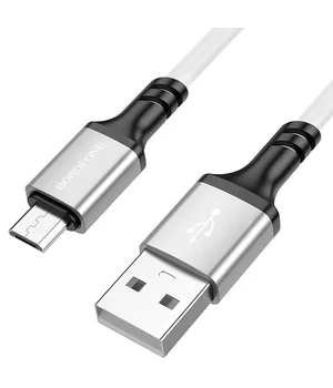 Дата кабель Borofone BX83 Famous USB to MicroUSB 2.4A (1m) White