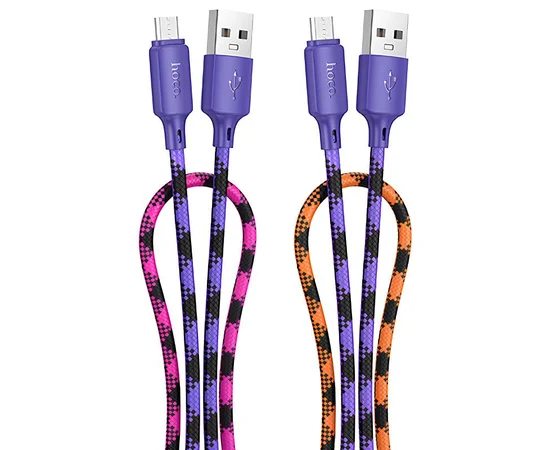 Дата кабель Hoco X116 Meridian USB to MicroUSB 2.4A (1m) Gradient Purple Mix