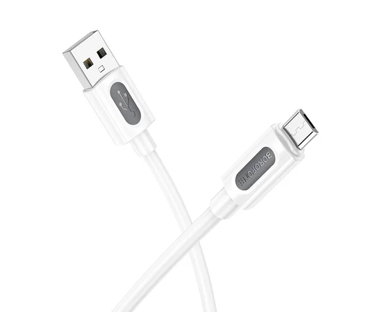 Дата кабель Borofone BX114 Structure USB to MicroUSB 2.4A (1m) White