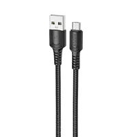 Дата кабель Borofone BX116 Certain USB to MicroUSB 2.4A (1m) Black