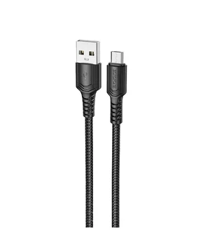 Дата кабель Borofone BX116 Certain USB to MicroUSB 2.4A (1m) Black