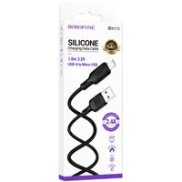Дата кабель Borofone BX113 Lenny USB to MicroUSB 2.4A (1m) Black
