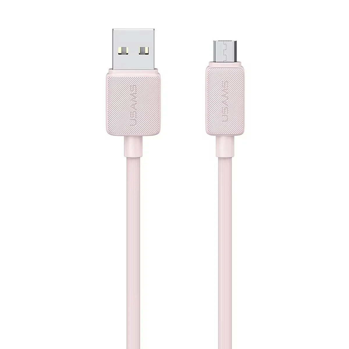 Дата кабель Usams US-SJ690 Striped KY Ser. USB to MicroUSB 2A (1m) Pink