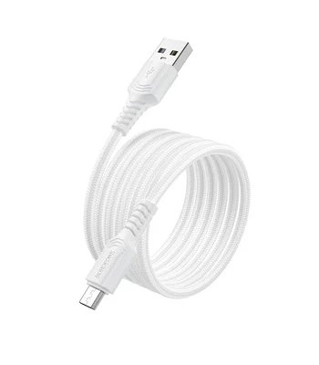Дата кабель Borofone BX116 Certain USB to MicroUSB 2.4A (1m) White