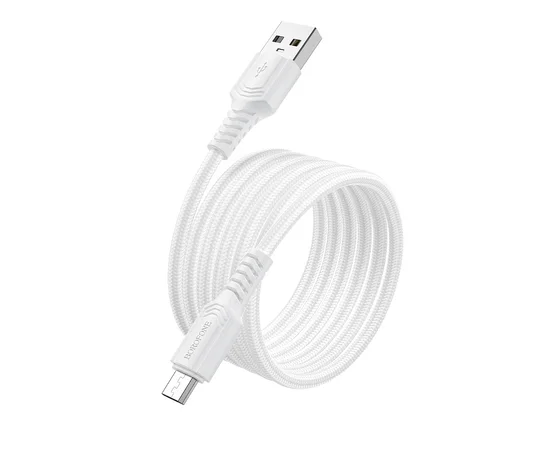 Дата кабель Borofone BX116 Certain USB to MicroUSB 2.4A (1m) White