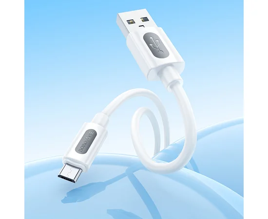 Дата кабель Borofone BX114 Structure USB to MicroUSB 2.4A (1m) White