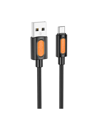 Дата кабель Borofone BX114 Structure USB to MicroUSB 2.4A (1m) Black