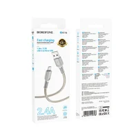 Дата кабель Borofone BX116 Certain USB to MicroUSB 2.4A (1m) Gray