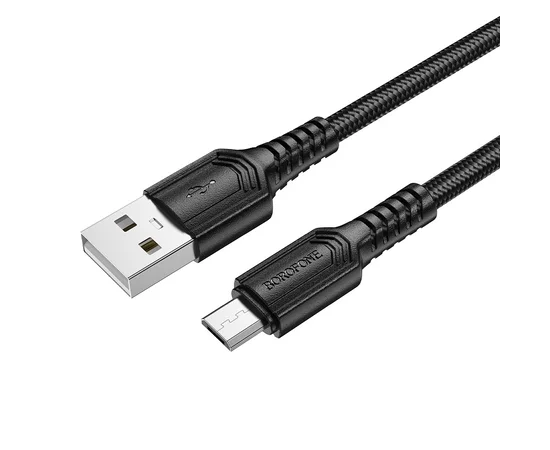 Дата кабель Borofone BX116 Certain USB to MicroUSB 2.4A (1m) Black