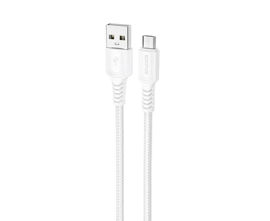 Дата кабель Borofone BX116 Certain USB to MicroUSB 2.4A (1m) White