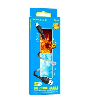 Дата кабель Borofone BX86 Advantage USB to MicroUSB 2.4A (1m) Black