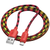 Дата кабель Hoco X116 Meridian USB to MicroUSB 2.4A (1m) Gradient Red Mix