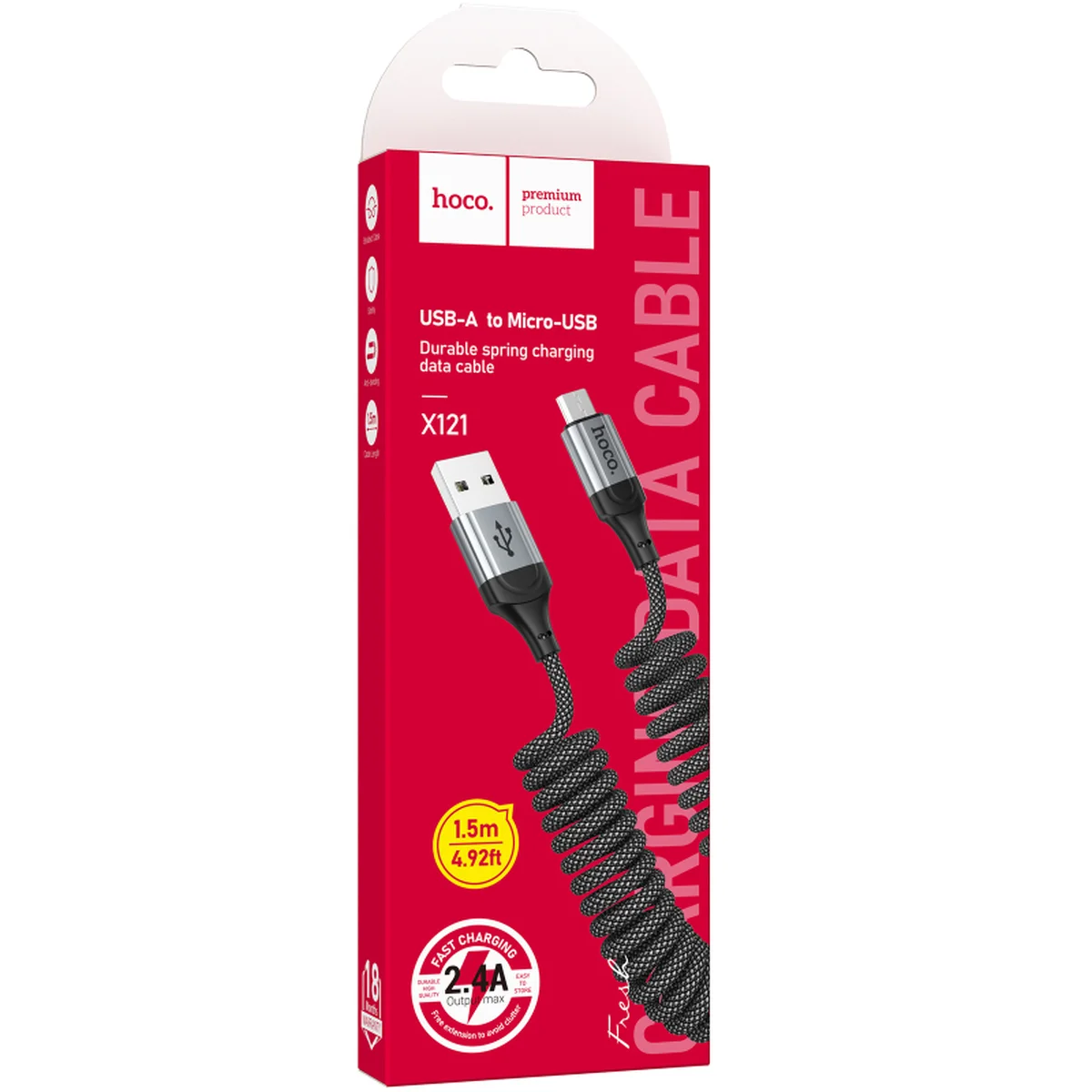 Дата кабель Hoco X121 Nuevo USB to MicroUSB 2.4A (1.5m) Black