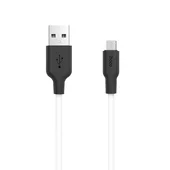Дата кабель Hoco X21 Silicone MicroUSB Cable (1m) Черный / Белый