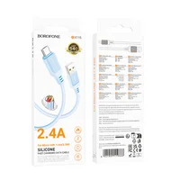 Дата кабель Borofone BX115 Lotto USB to MicroUSB 2.4A (1m) Blue
