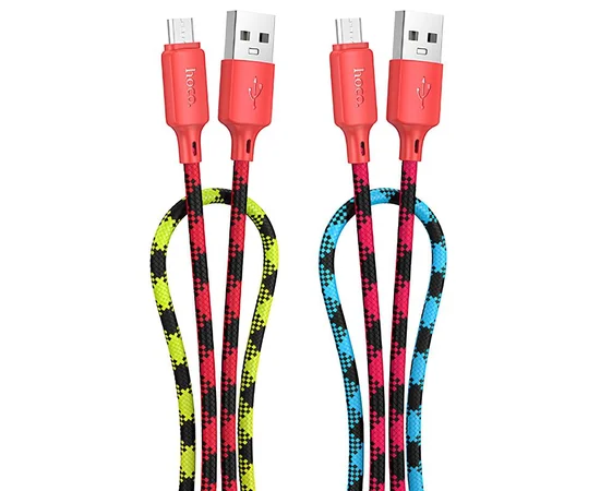 Дата кабель Hoco X116 Meridian USB to MicroUSB 2.4A (1m) Gradient Red Mix