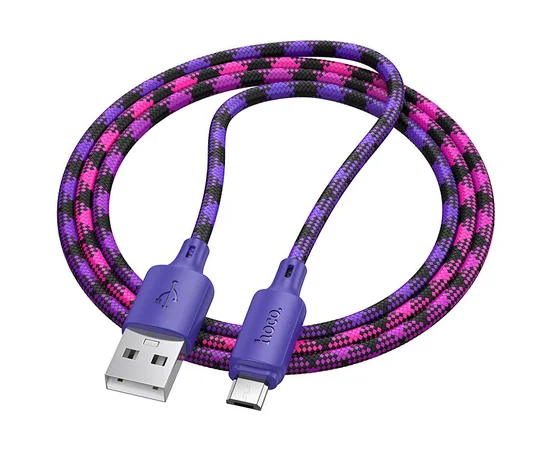 Дата кабель Hoco X116 Meridian USB to MicroUSB 2.4A (1m) Gradient Purple Mix
