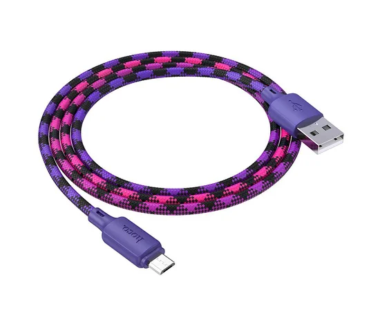 Дата кабель Hoco X116 Meridian USB to MicroUSB 2.4A (1m) Gradient Purple Mix