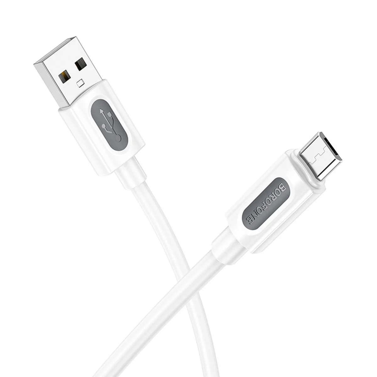 Дата кабель Borofone BX114 Structure USB to MicroUSB 2.4A (1m) White