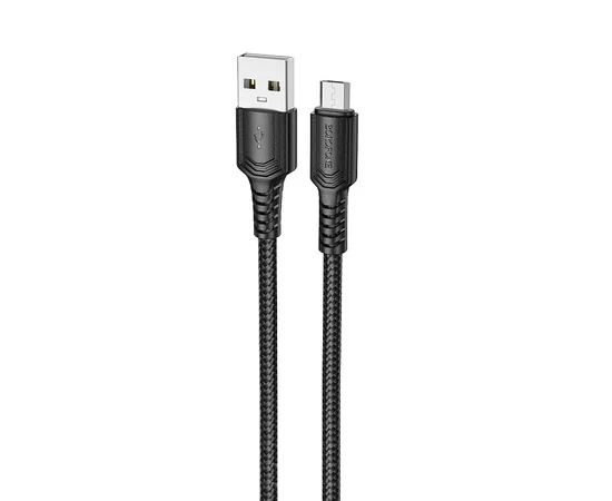 Дата кабель Borofone BX116 Certain USB to MicroUSB 2.4A (1m) Black