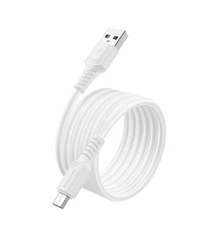 Дата кабель Borofone BX116 Certain USB to MicroUSB 2.4A (1m) White