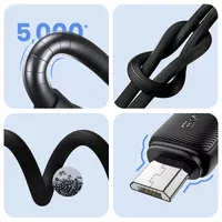 Дата кабель Usams US-SJ690 Striped KY Ser. USB to MicroUSB 2A (1m) Black