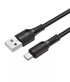 Дата кабель Borofone BX116 Certain USB to MicroUSB 2.4A (1m) Black