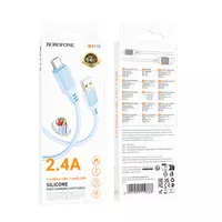 Дата кабель Borofone BX115 Lotto USB to MicroUSB 2.4A (1m) Blue