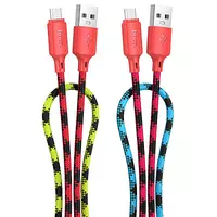 Дата кабель Hoco X116 Meridian USB to MicroUSB 2.4A (1m) Gradient Red Mix