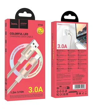 Дата кабель Hoco U144 New USB для Type-C 3A (1.2m) Gold