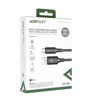 Дата кабель Acefast C17-04 USB to Type-C 3A (1.2m) Black
