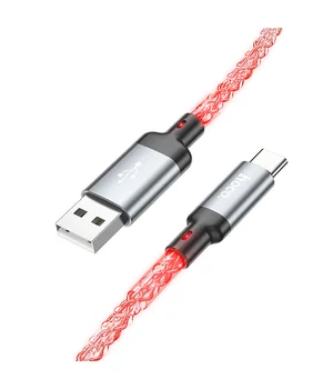 Дата кабель Hoco U112 Shine 2.4A USB to Type-C (1m) Gray