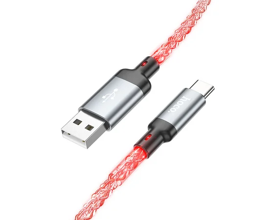 Дата кабель Hoco U112 Shine 2.4A USB to Type-C (1m) Gray