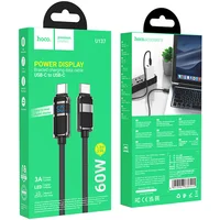 Дата кабель Hoco U137 Line with display Type-C to Type-C 60W (1.2m) Black