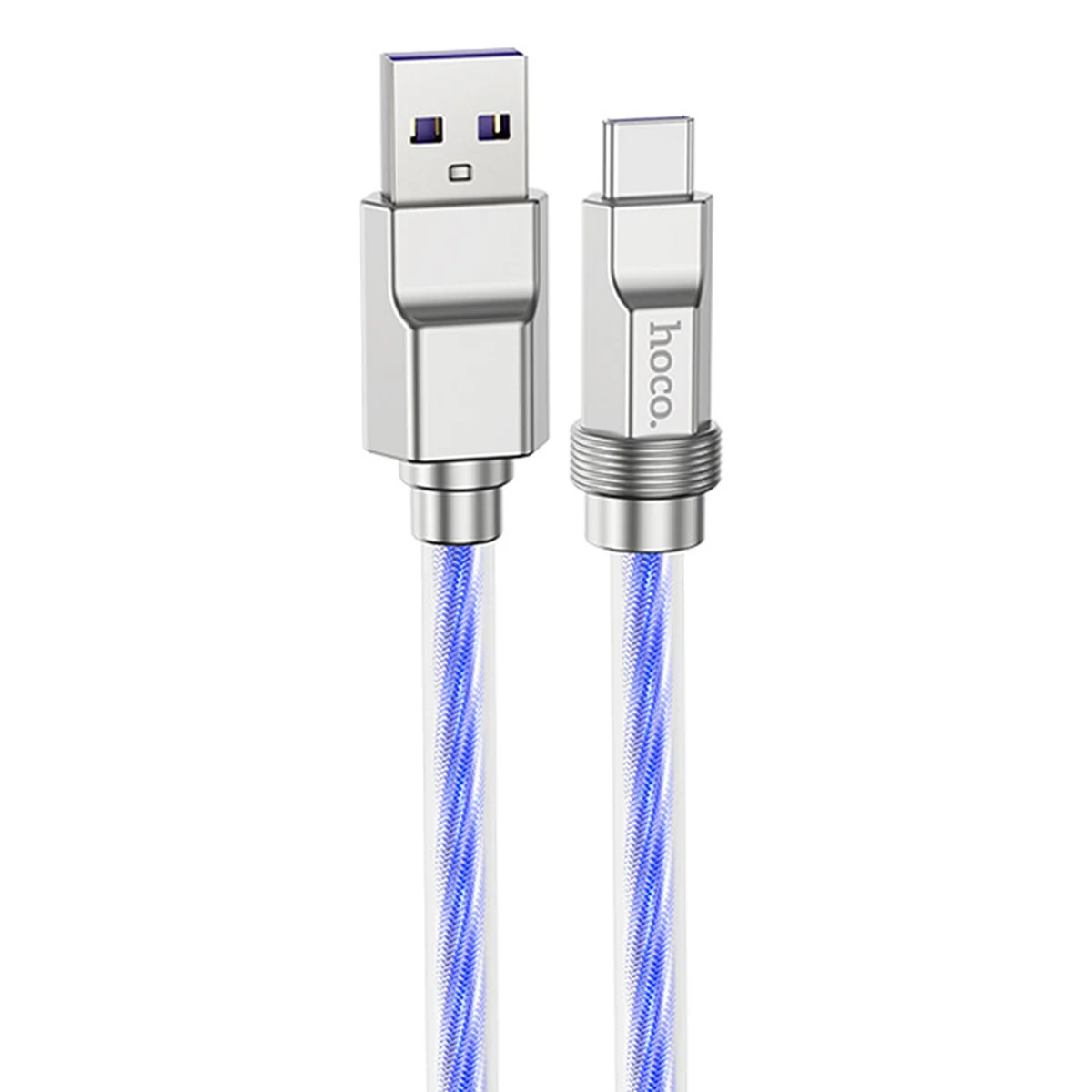 Дата кабель Hoco U113 Solid 100W USB для Type-C (1m) Blue