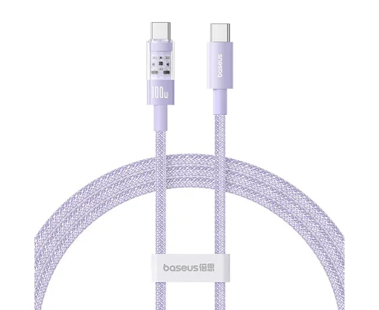 Дата кабель Baseus Gem Fast Charging Type-C to Type-C 100W (1m) (P10373000111) Nebula Purple