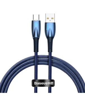 Дата кабель Baseus Glimmer Series Fast Charging Data Cable USB to Type-C 100W 1m (CADH00040) Blue