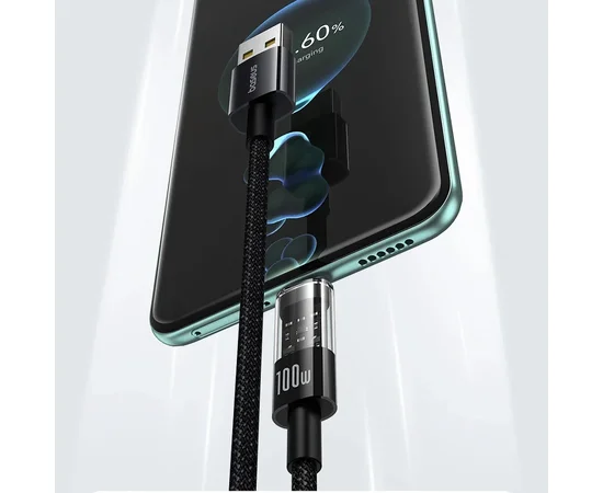 Дата кабель Baseus Gem Fast Charging USB Type-C 100W (2m) (P10373002111) Cluster Black