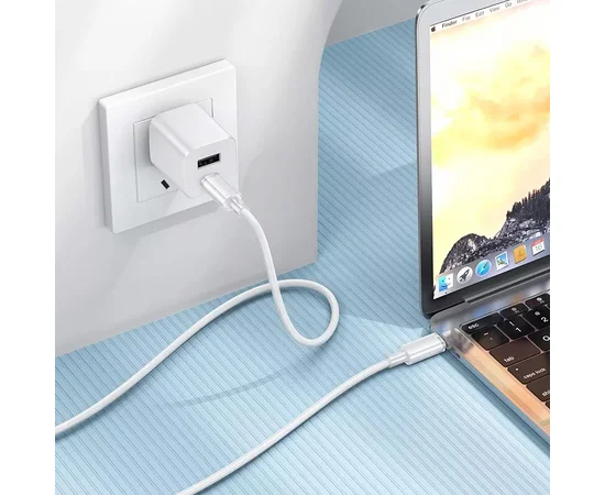 Дата кабель Borofone BX112 Lemon Type-C to Type-C 60W (1m) White