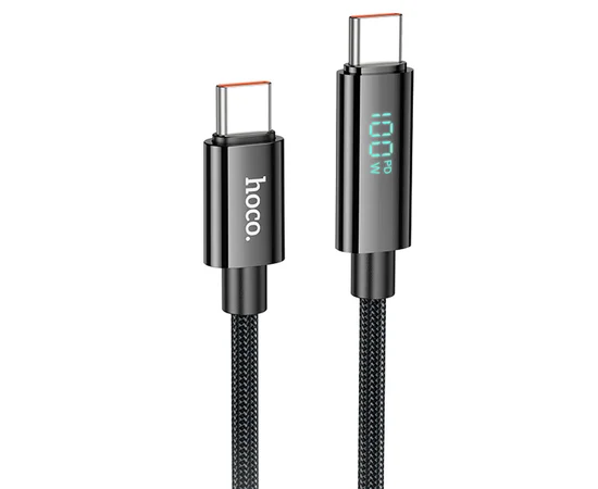 Дата кабель Hoco U125 Benefit 100W Type-C to Type-C (1.2m) Black