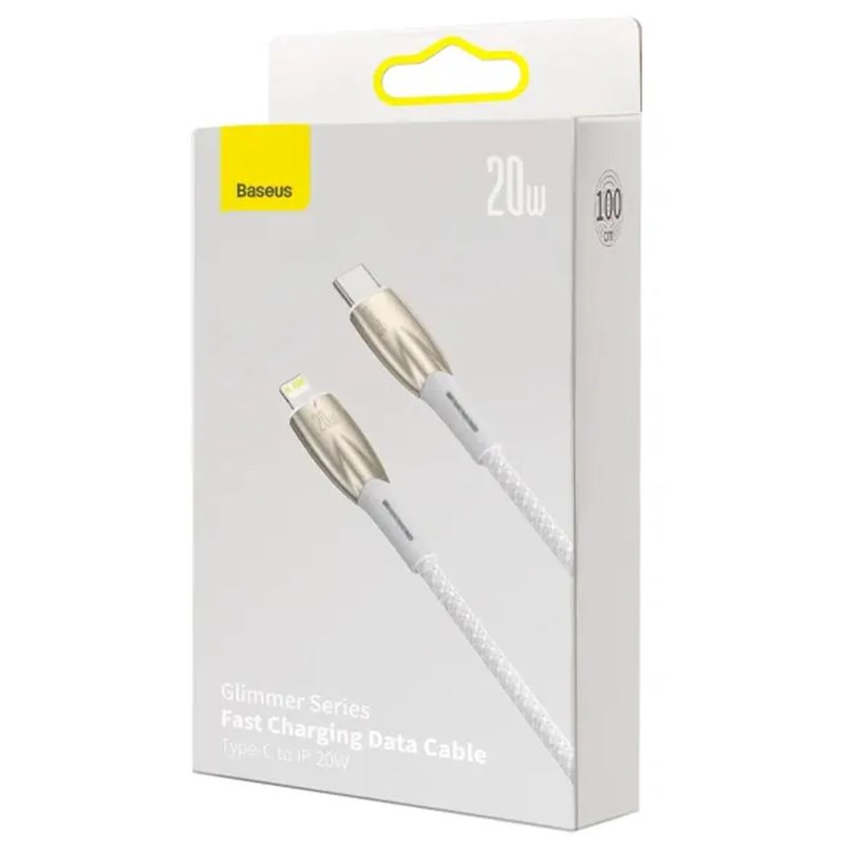 Дата кабель Baseus Glimmer Series Fast Charging Data Cable Type-C to Lightning 20W 1m (CADH000001) White