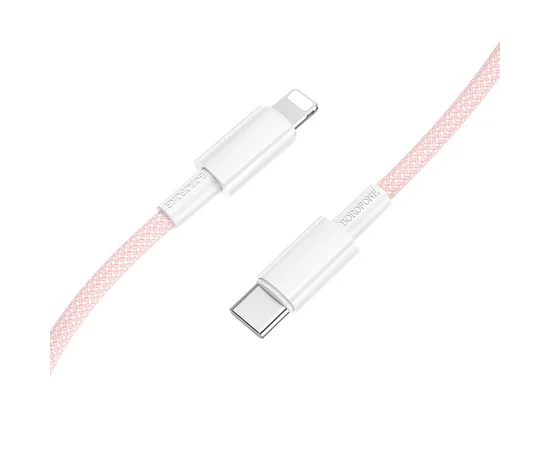 Дата кабель Borofone BX117 Source Type-C to Lightning 27W (1m) Pink