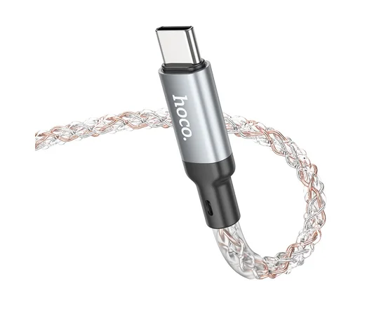 Дата кабель Hoco U112 Shine 2.4A USB to Type-C (1m) Gray