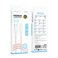 Дата кабель Borofone BX117 Source Type-C to Lightning 27W (1m) Pink