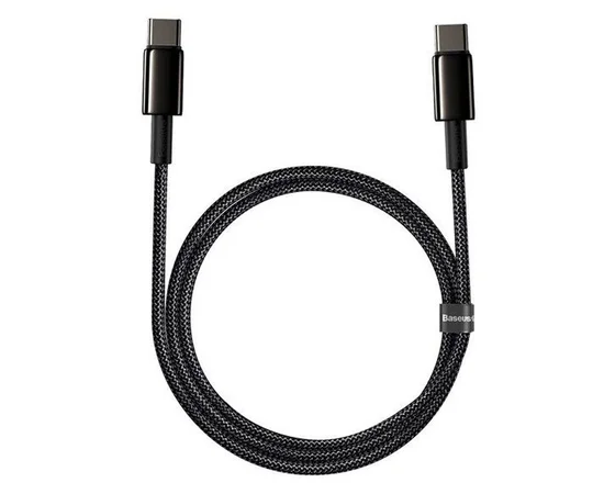 Дата кабель Baseus Tungsten Gold Type-C to Type-C Cable 100W (1m) (CATWJ-01) Черный