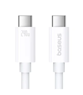 Дата кабель Baseus Superior Series 2 USB4 Full-Function Type-C to Type-C 240W (1m) (P10365200211) Moon White